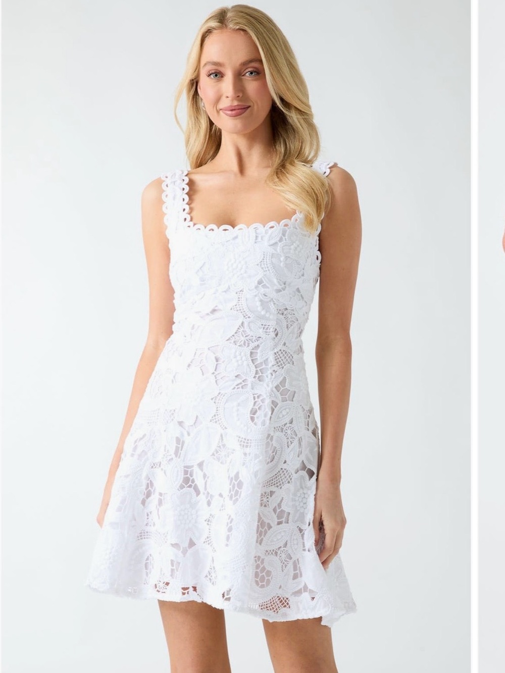 White Lace Bridal Shower Mini Dress